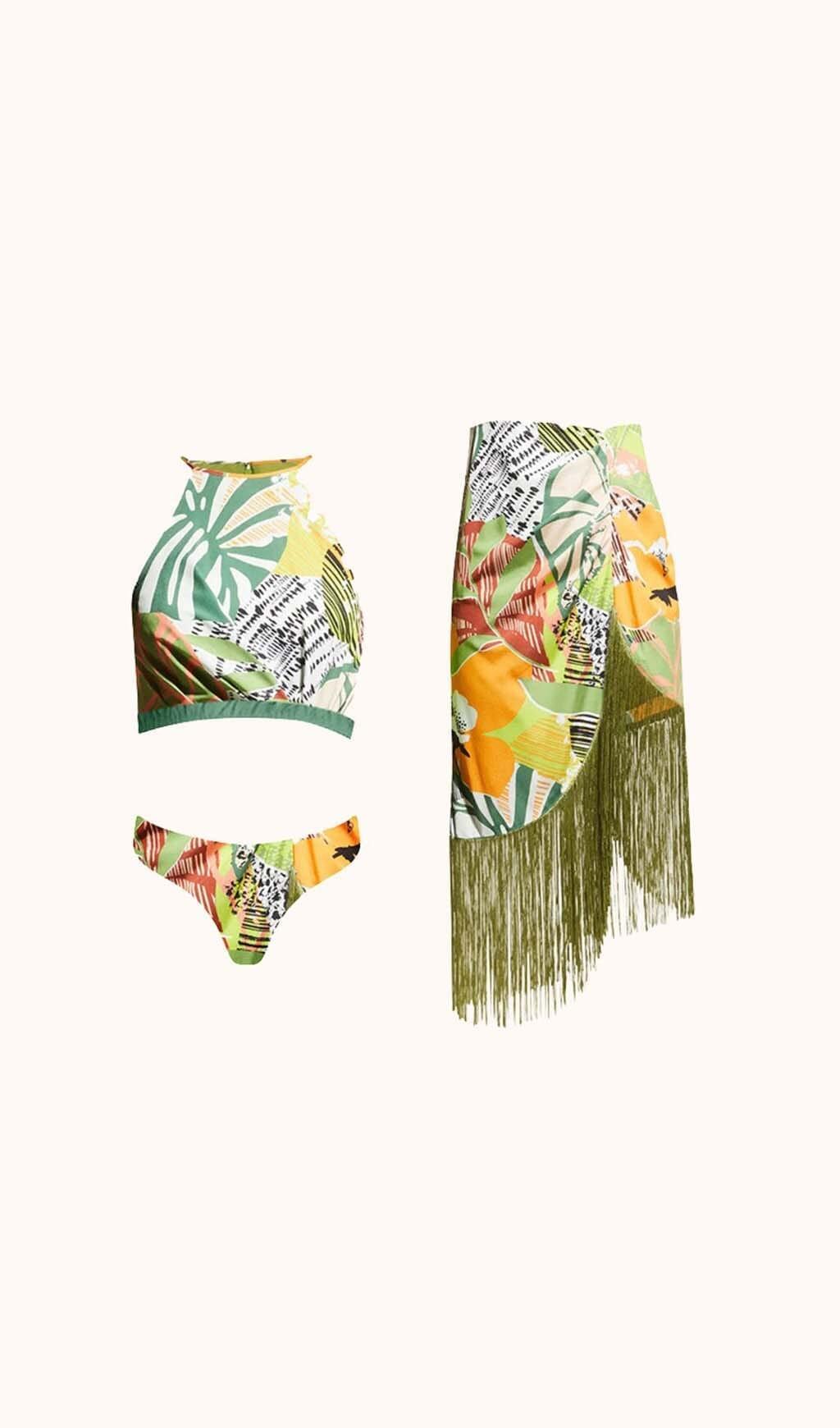 Costume da bagno stampato Winifred in due pezzi