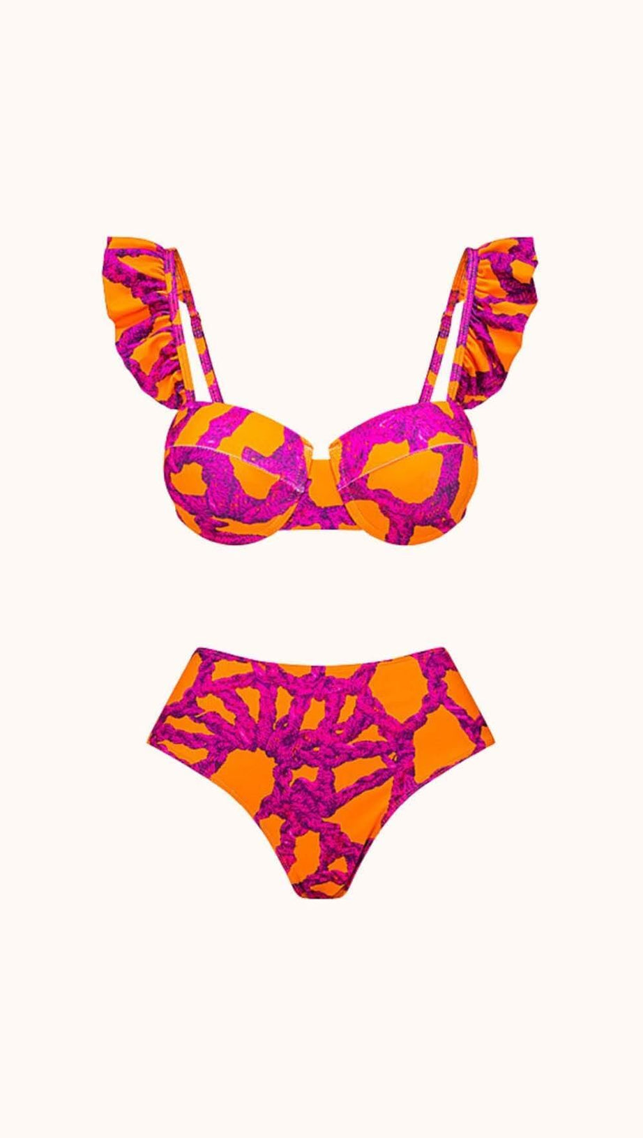 SALEM RUFFLE PRINTED BIKINI TWO PIECE SET