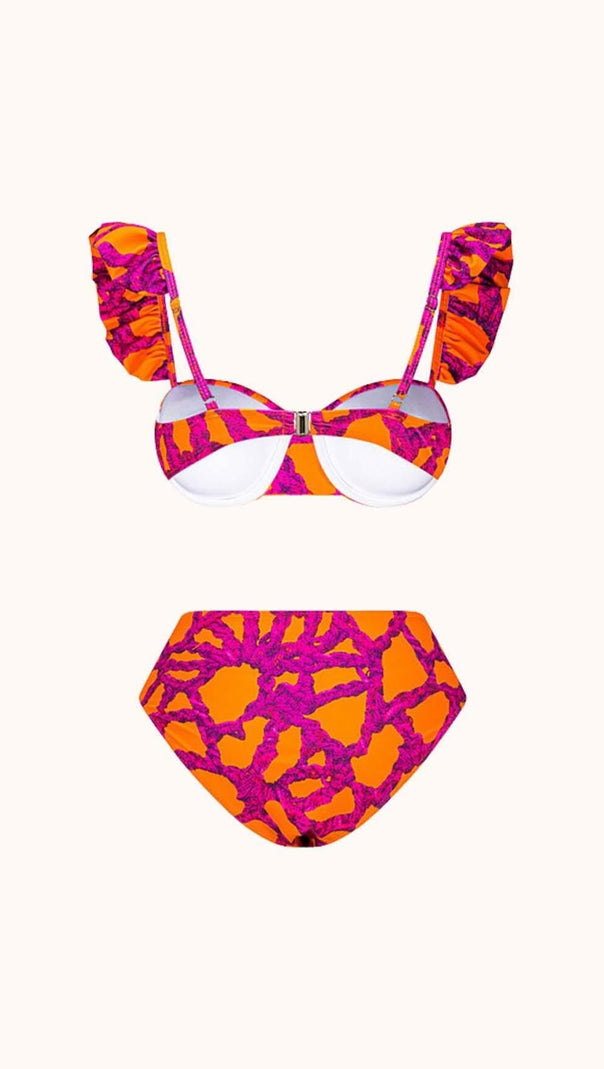 AIIZIE SALEM RUFFLE PRINTED BIKINI TWO PIECE SET - product image