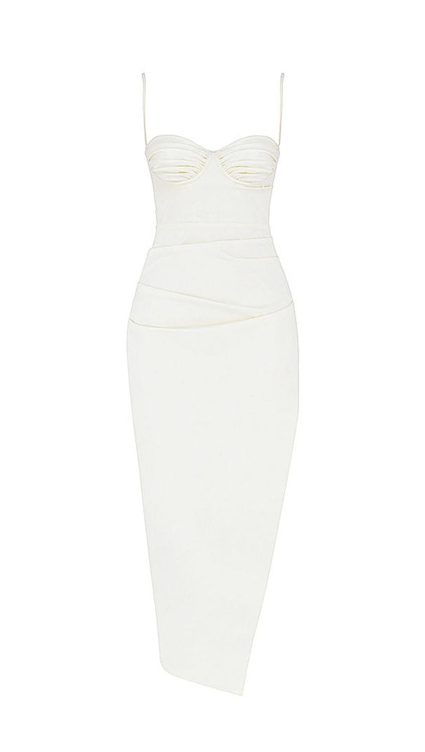 AIIZIE SATIN SLIT CORSET MAXI DRESS IN IVORY - product image