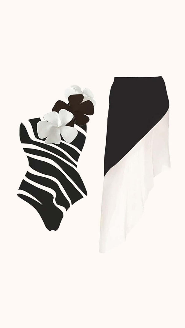 AIIZIE CONNIE ONE SHOULDER SWIMWEAR TWO PIECE SET - product image