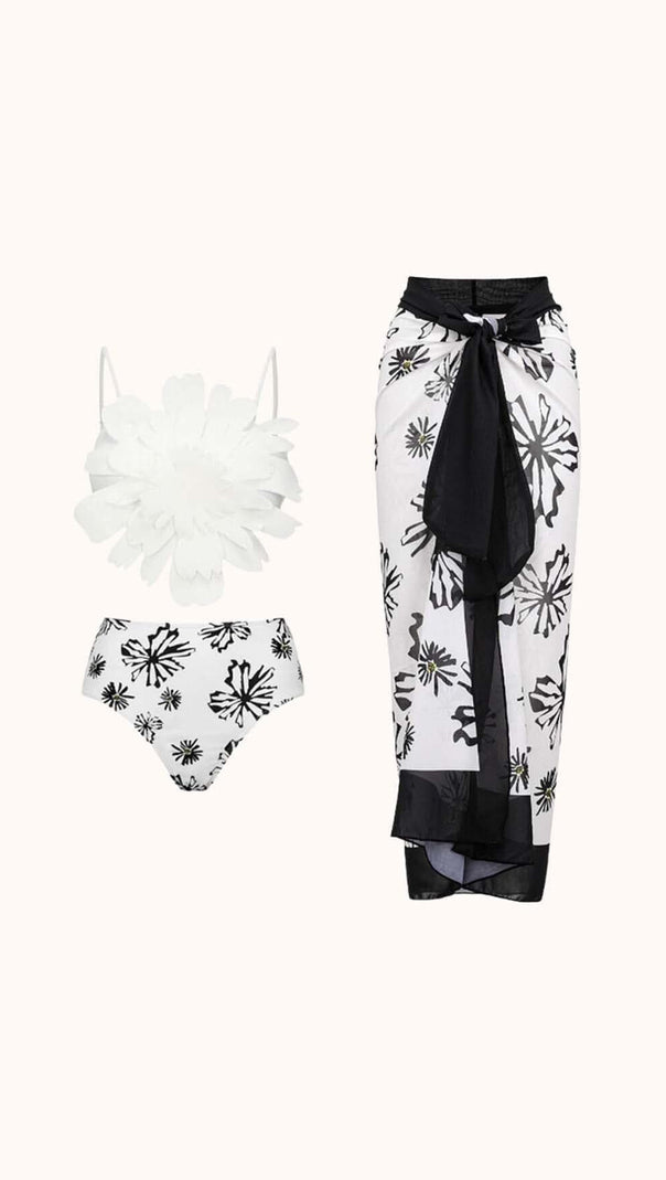 AIIZIE AUREA FLOWER SWIMWEAR THREE PIECE SET - product image