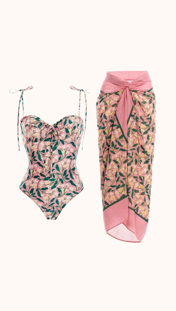 AIIZIE PADME FLORAL SWIMWEAR TWO PIECE SET - product image