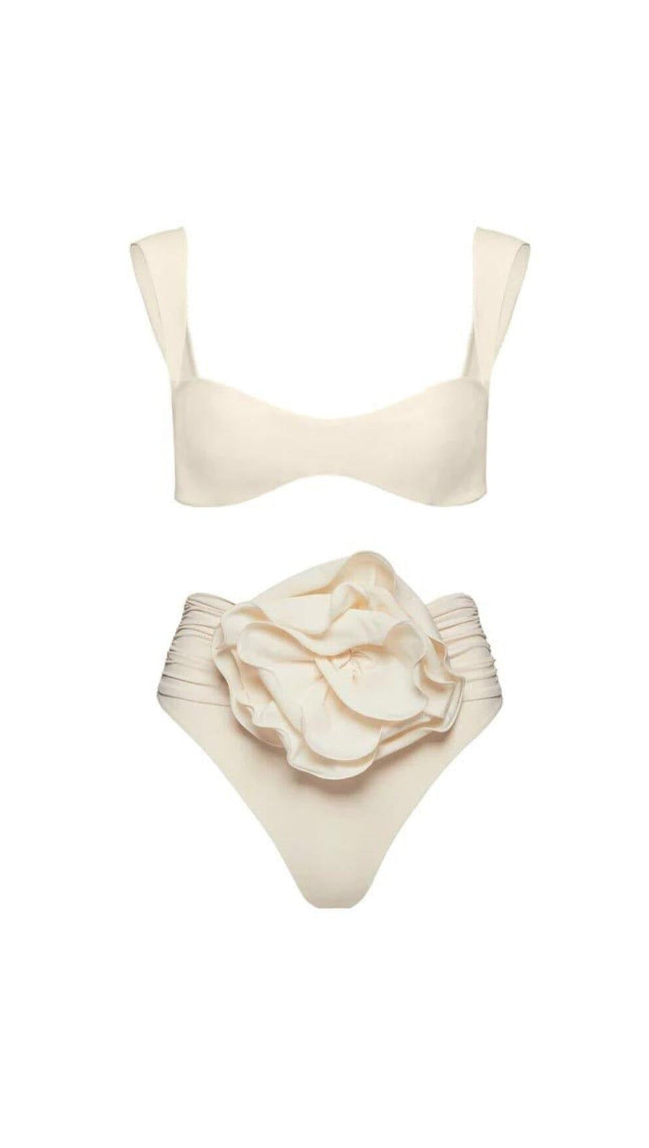 ROSE EMBELLISHED BIKINI SUIT IN IVORY