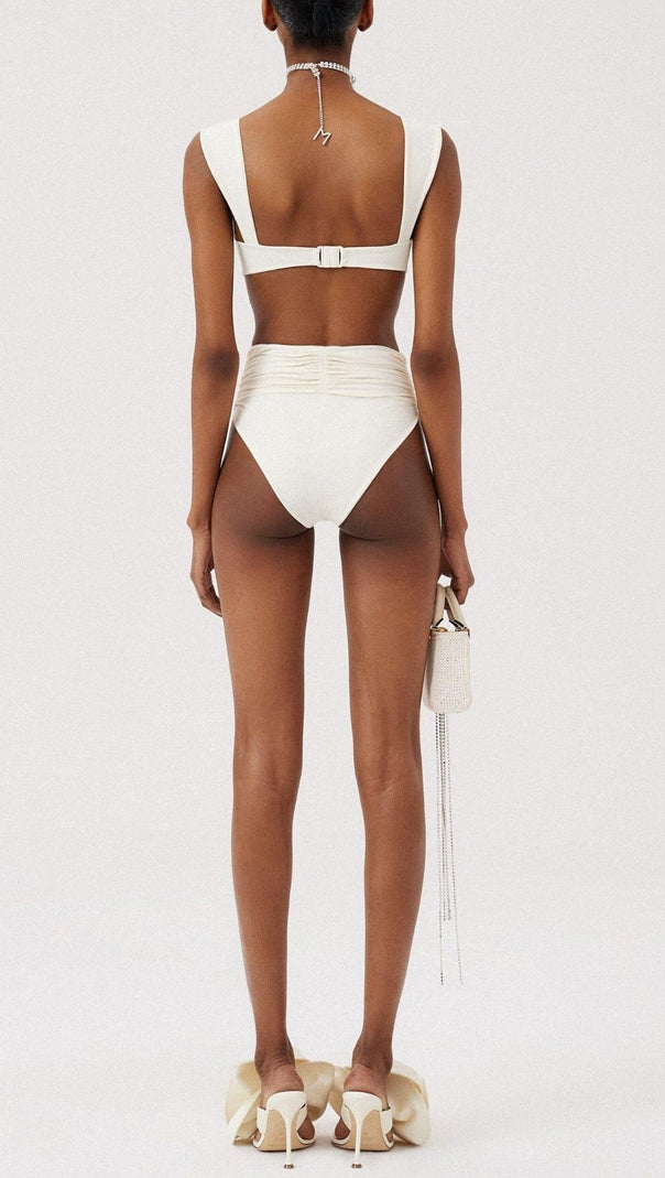 AIIZIE ROSE EMBELLISHED BIKINI SUIT IN IVORY - product image