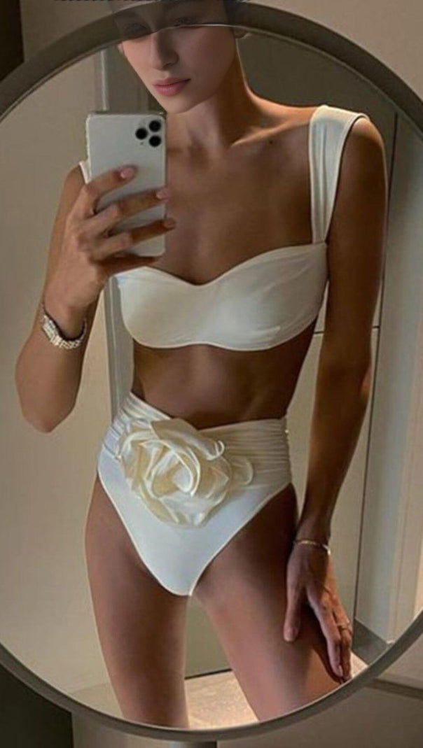 AIIZIE ROSE EMBELLISHED BIKINI SUIT IN IVORY - product image