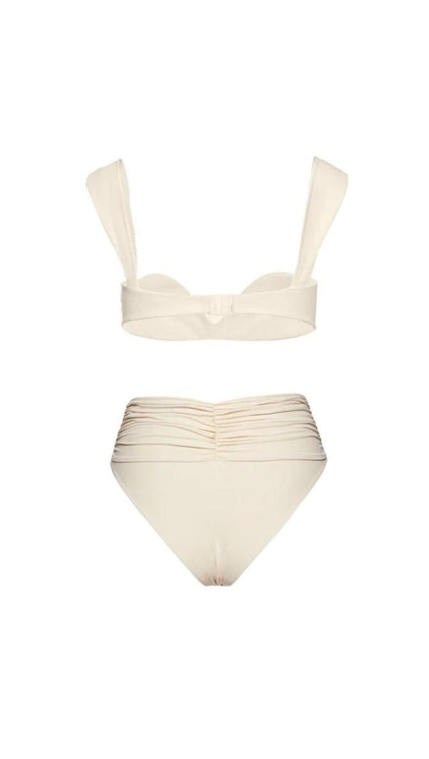 AIIZIE ROSE EMBELLISHED BIKINI SUIT IN IVORY - product image