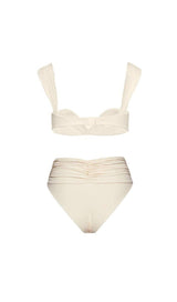 ROSE EMBELLISHED BIKINI SUIT IN IVORY