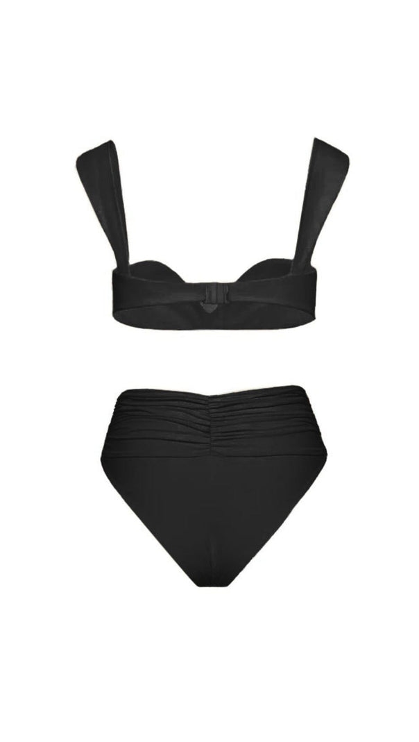 AIIZIE ROSE EMBELLISHED BIKINI SUIT IN BLACK - product image