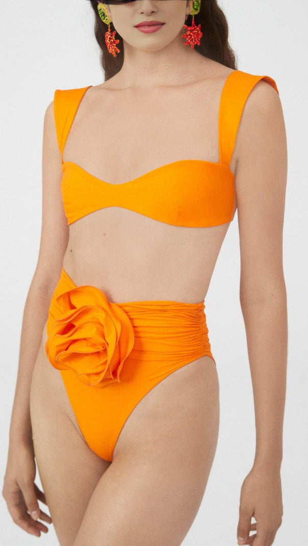 AIIZIE ROSE EMBELLISHED BIKINI SUIT IN ORANGE - product image