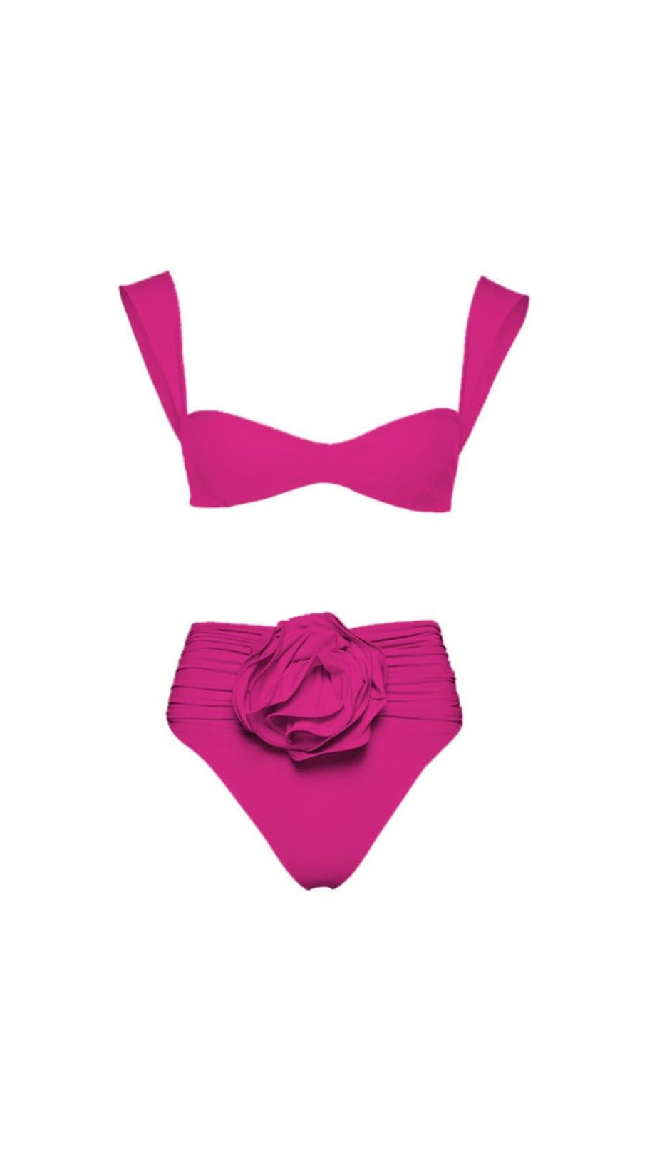 BIKINIANZUG MIT ROSENVERZIERUNG IN PINK