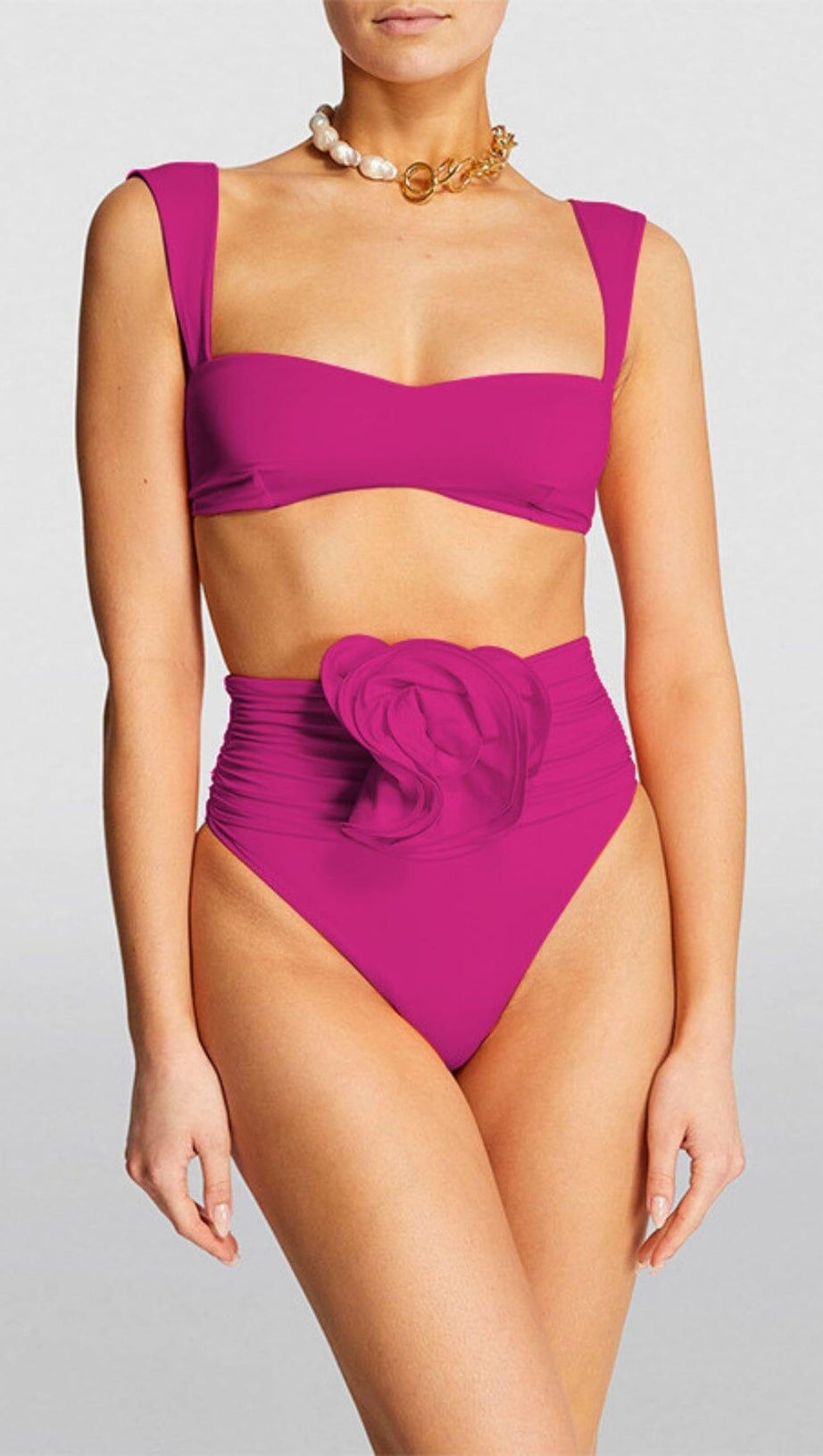 ROSE EMBELLISHED BIKINI SUIT IN PINK