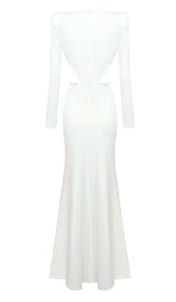 PHENIX BROOCH CUTOUT MAXI DRESS IN WHITE