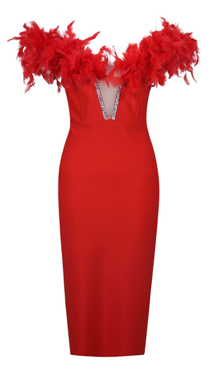 MIDIKLEID MIT FEDERAUSSCHNITT