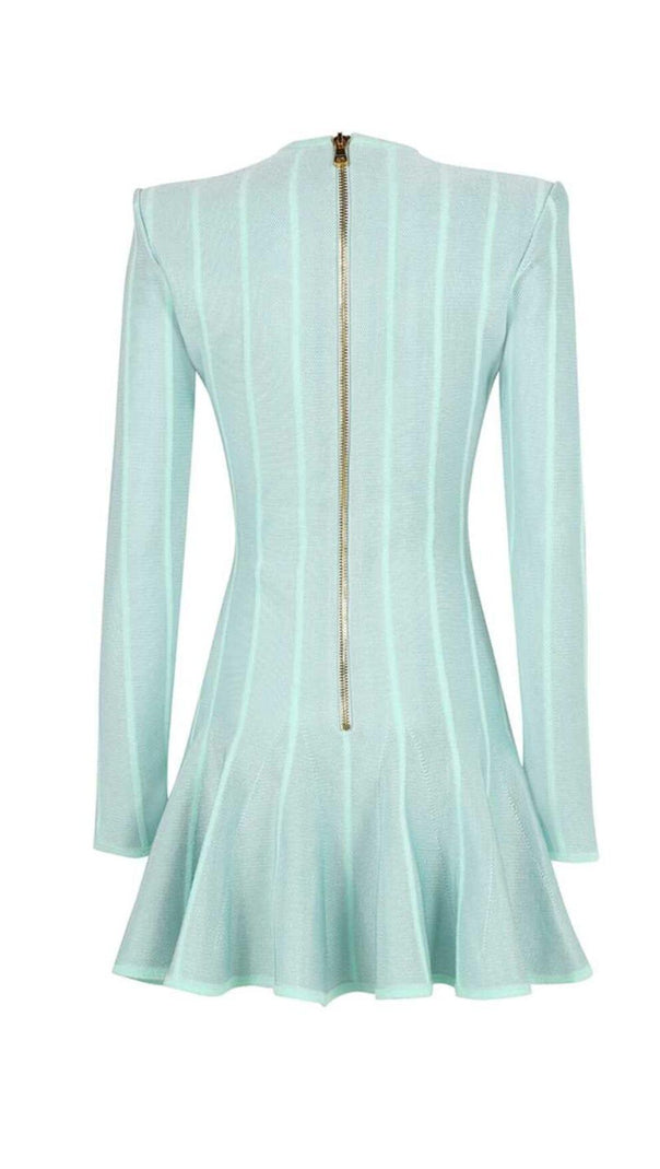 AIIZIE BUTTON-EMBELLISHED MESH MINI DRESS IN MINT - product image