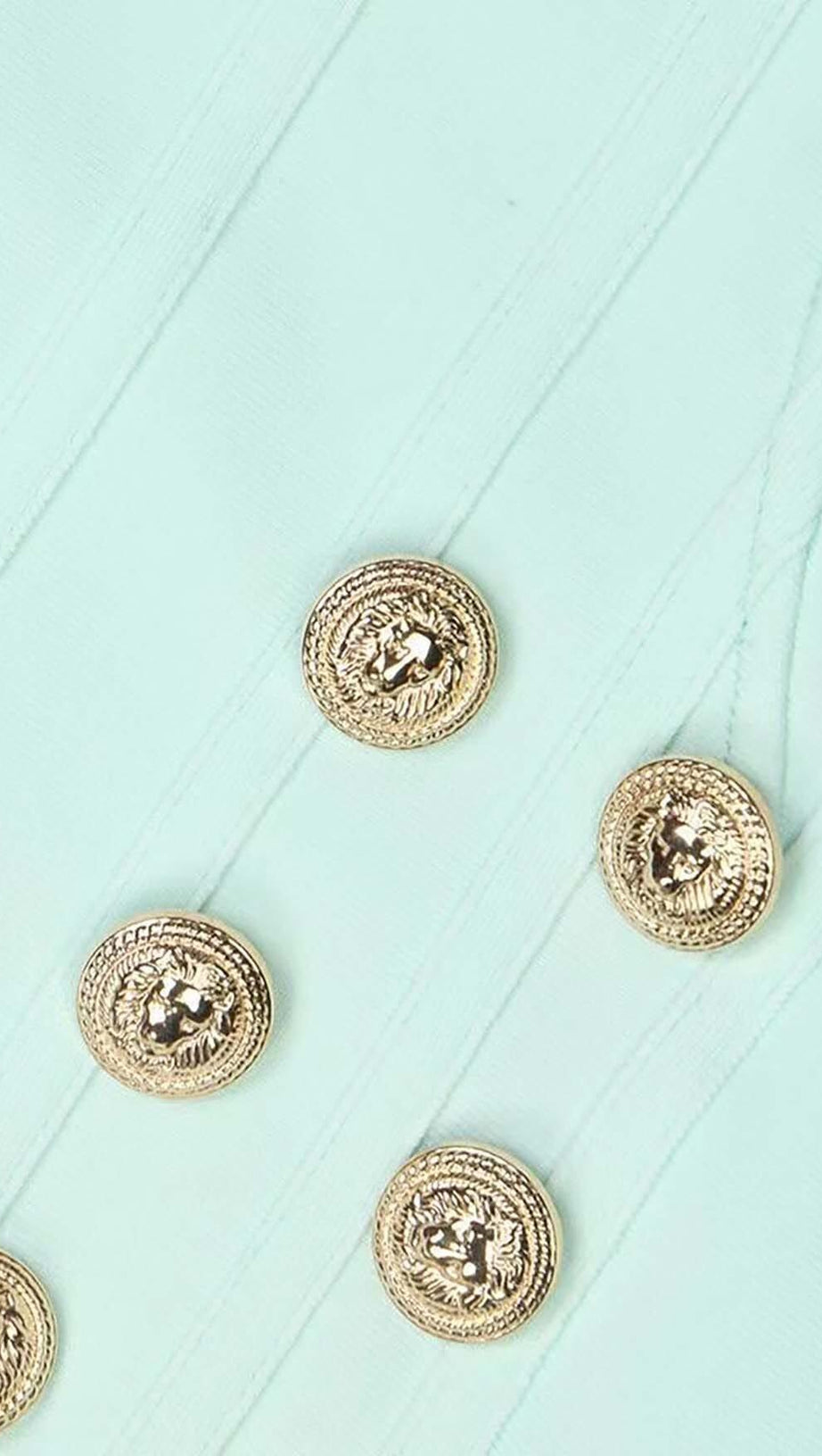 BUTTON-EMBELLISHED MESH MINI DRESS IN MINT