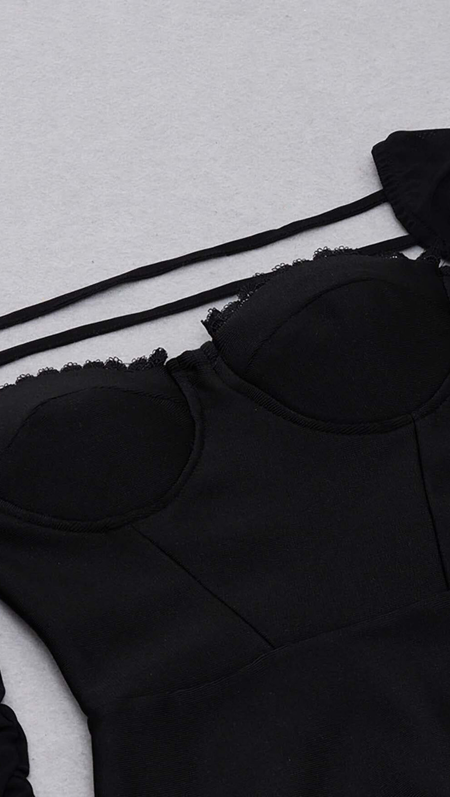 ABITO MIDI ASIMMETRICO IN RETE NERO