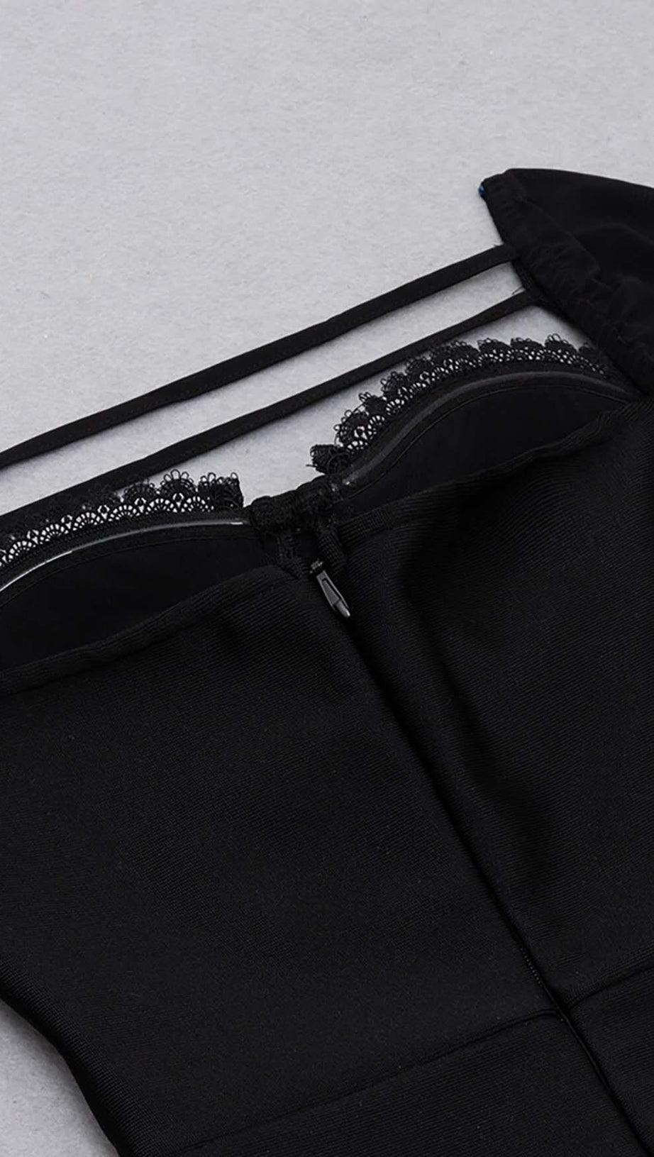 ABITO MIDI ASIMMETRICO IN RETE NERO