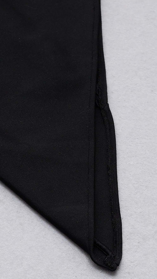 AIIZIE MESH ASYMMETRICAL MIDI DRESS IN BLACK - product image