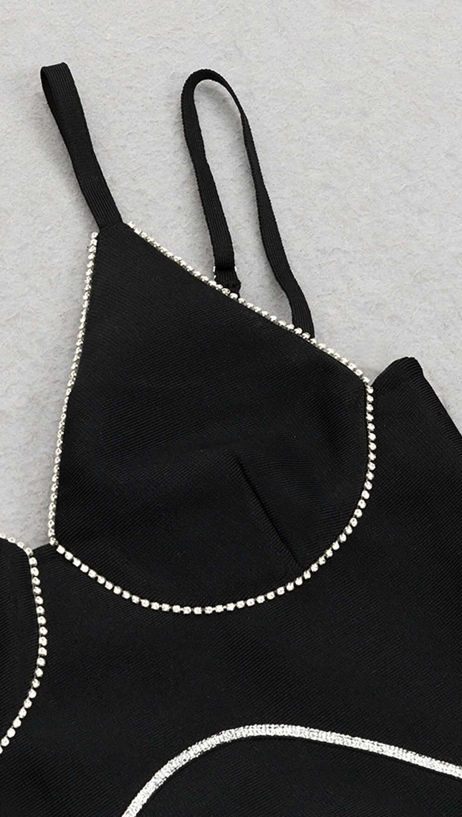 IRREGULAR SPLIT MIDI DRESS IN BLACK