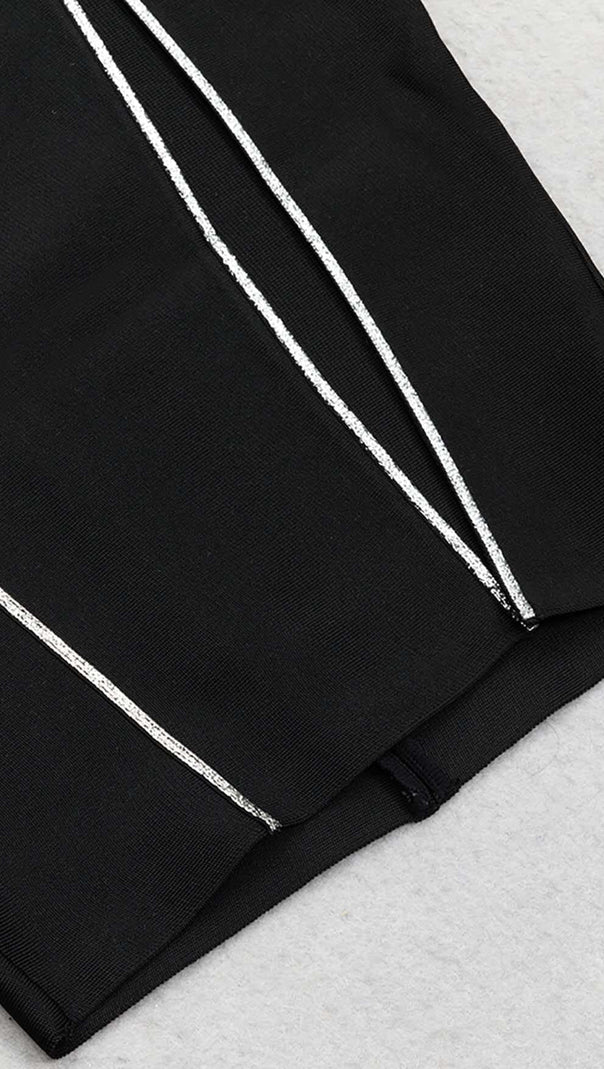 AIIZIE IRREGULAR SPLIT MIDI DRESS IN BLACK - product image
