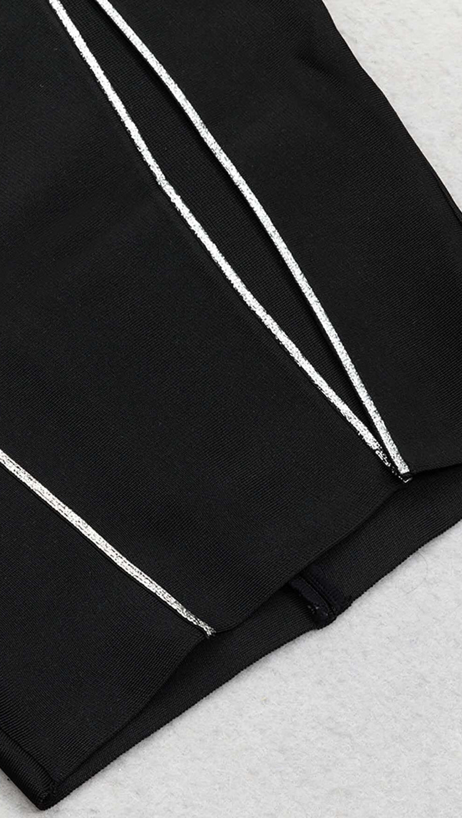 IRREGULAR SPLIT MIDI DRESS IN BLACK