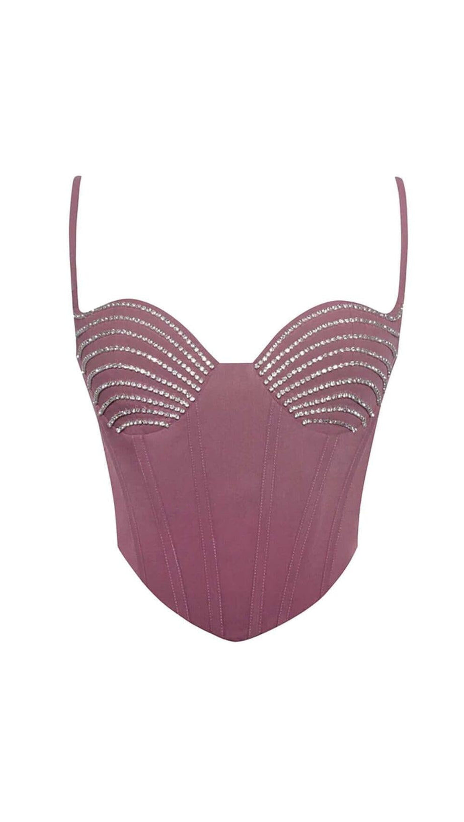 MIDIKLEID MIT KRISTALLKORSETT IN AMETHYST