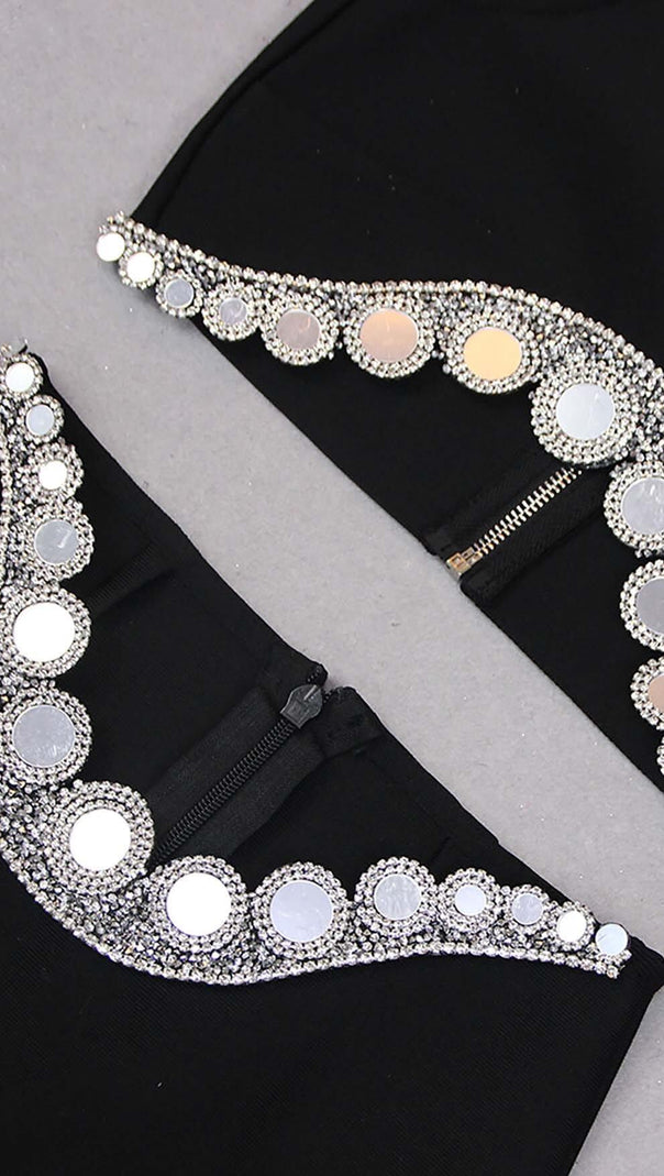 AIIZIE JEWELLED TENTACLE TWO PIECE SUIT IN BLACK - product image