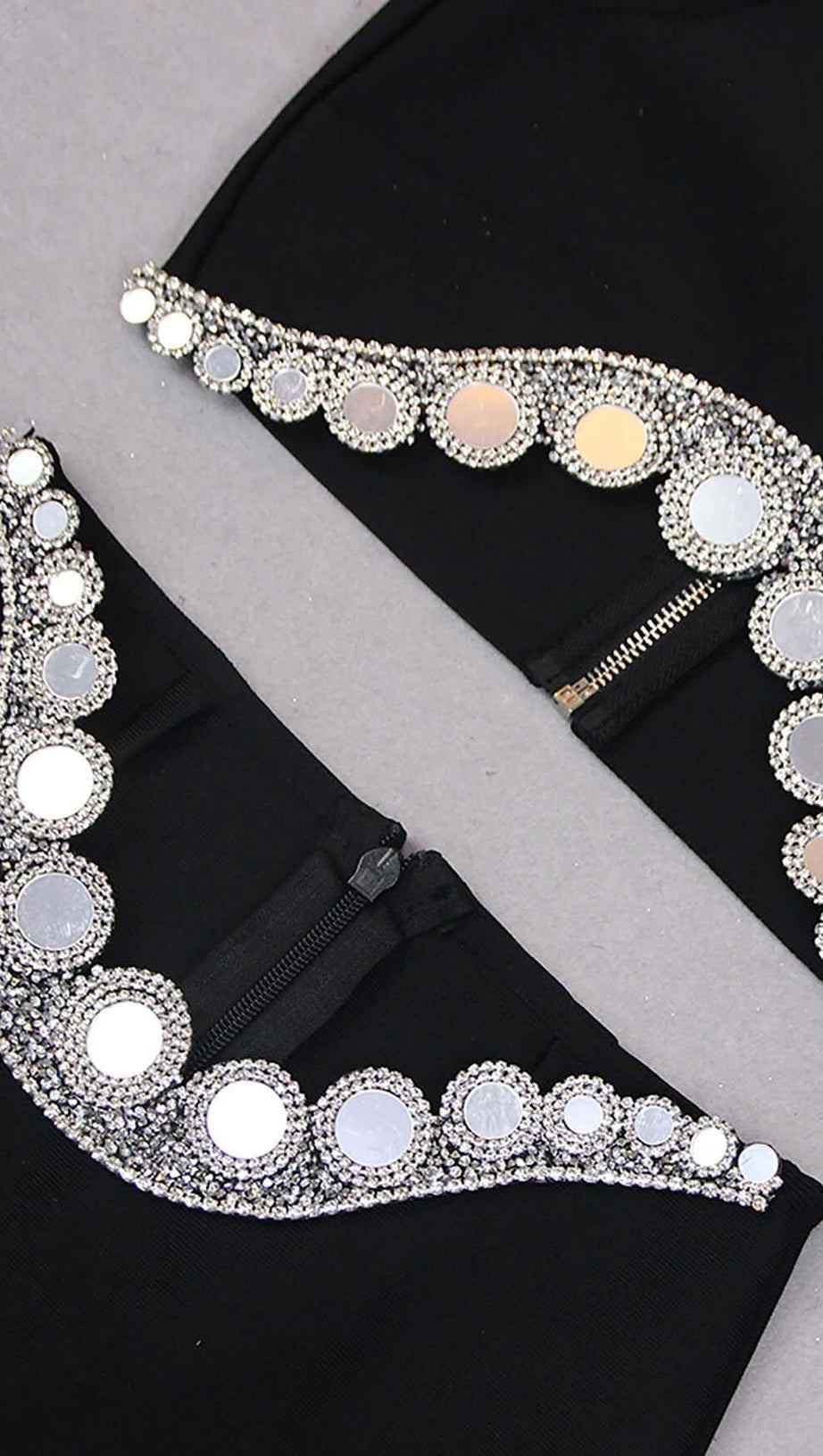 JEWELLED TENTACLE TWO PIECE SUIT IN BLACK