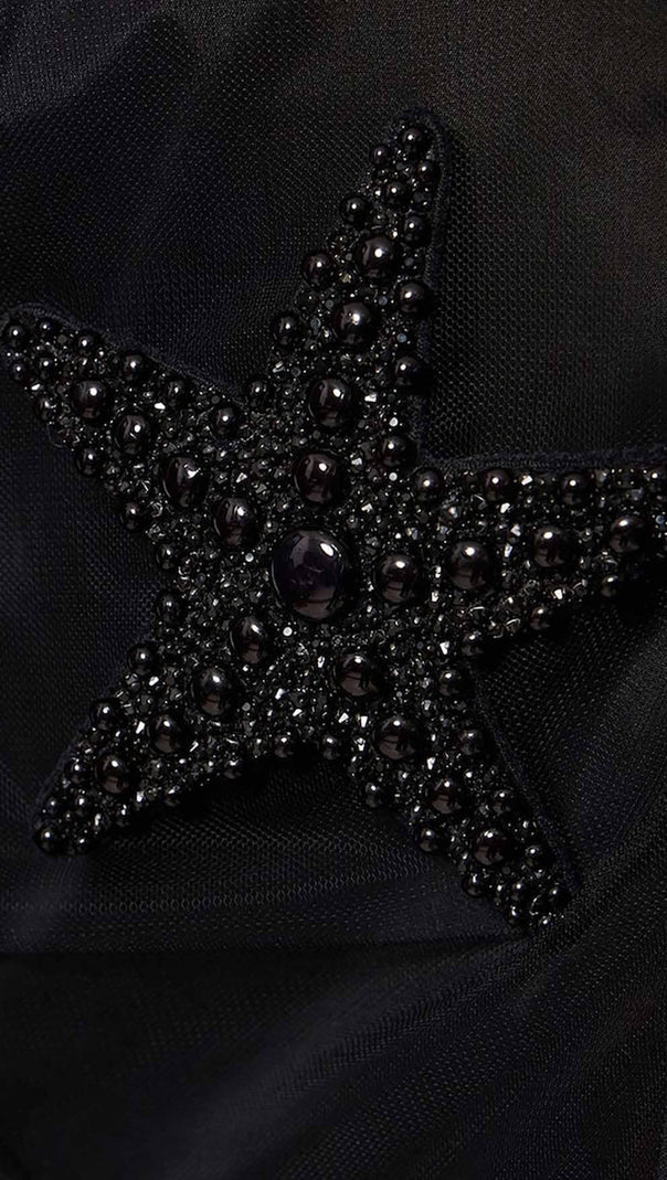 AIIZIE STARFISH EMBELLISHED MINI DRESS IN BLACK - product image