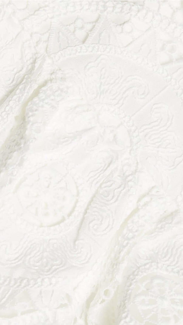 AIIZIE TIERED EYELET LACE MIDI DRESS IN WHITE - product image
