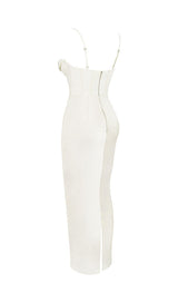 SATIN CORSET MAXI DRESS IN IVORY