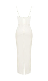 SATIN CORSET MAXI DRESS IN IVORY