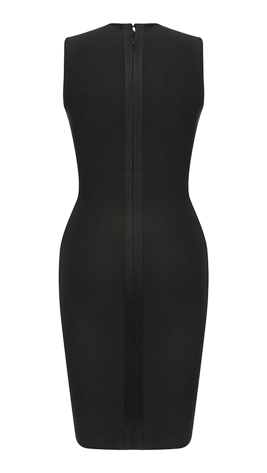 ABITO MIDI CON BENDAGGI E LACCI LATERALI NERO