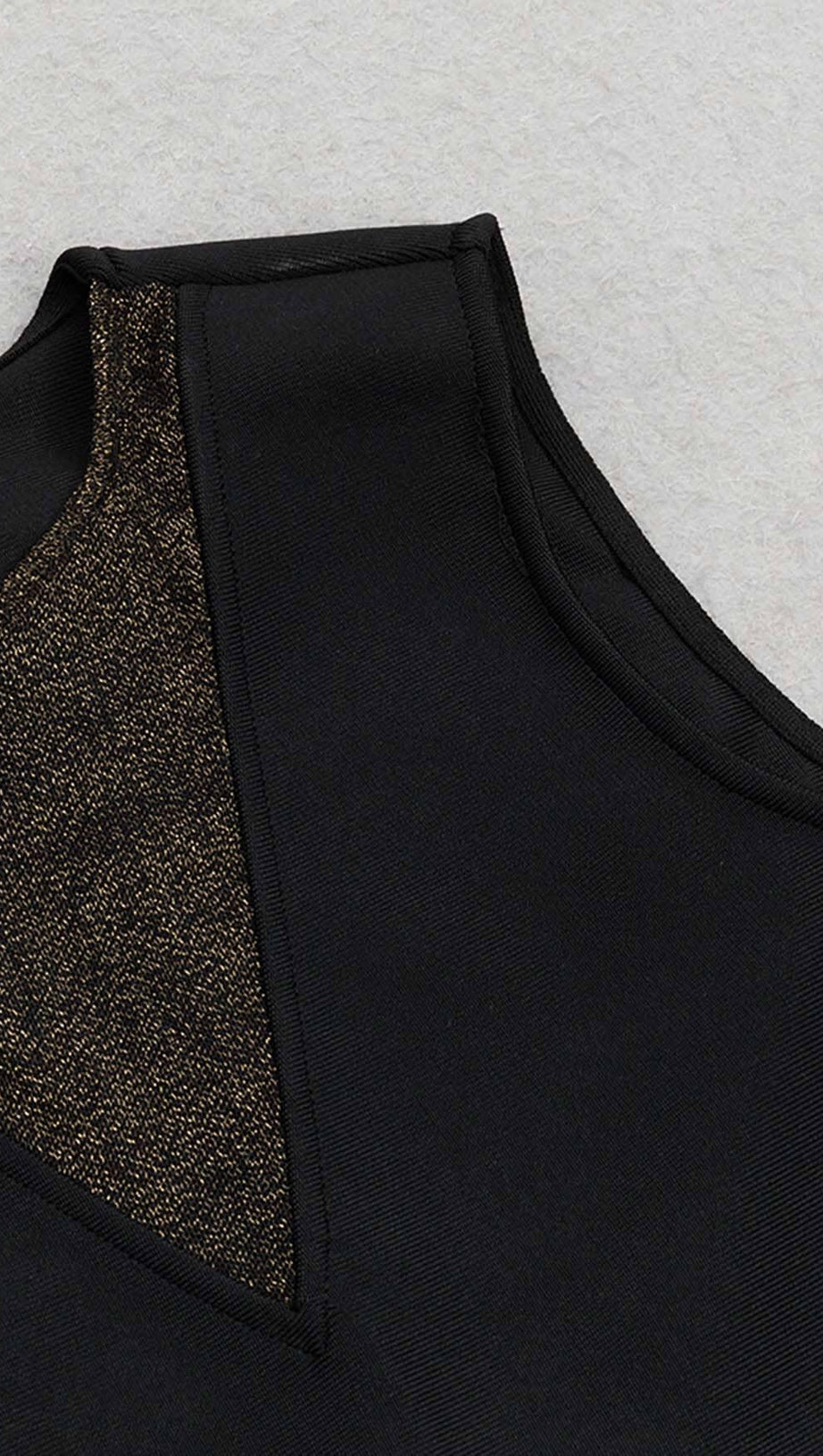 ABITO MIDI CON BENDAGGI E LACCI LATERALI NERO