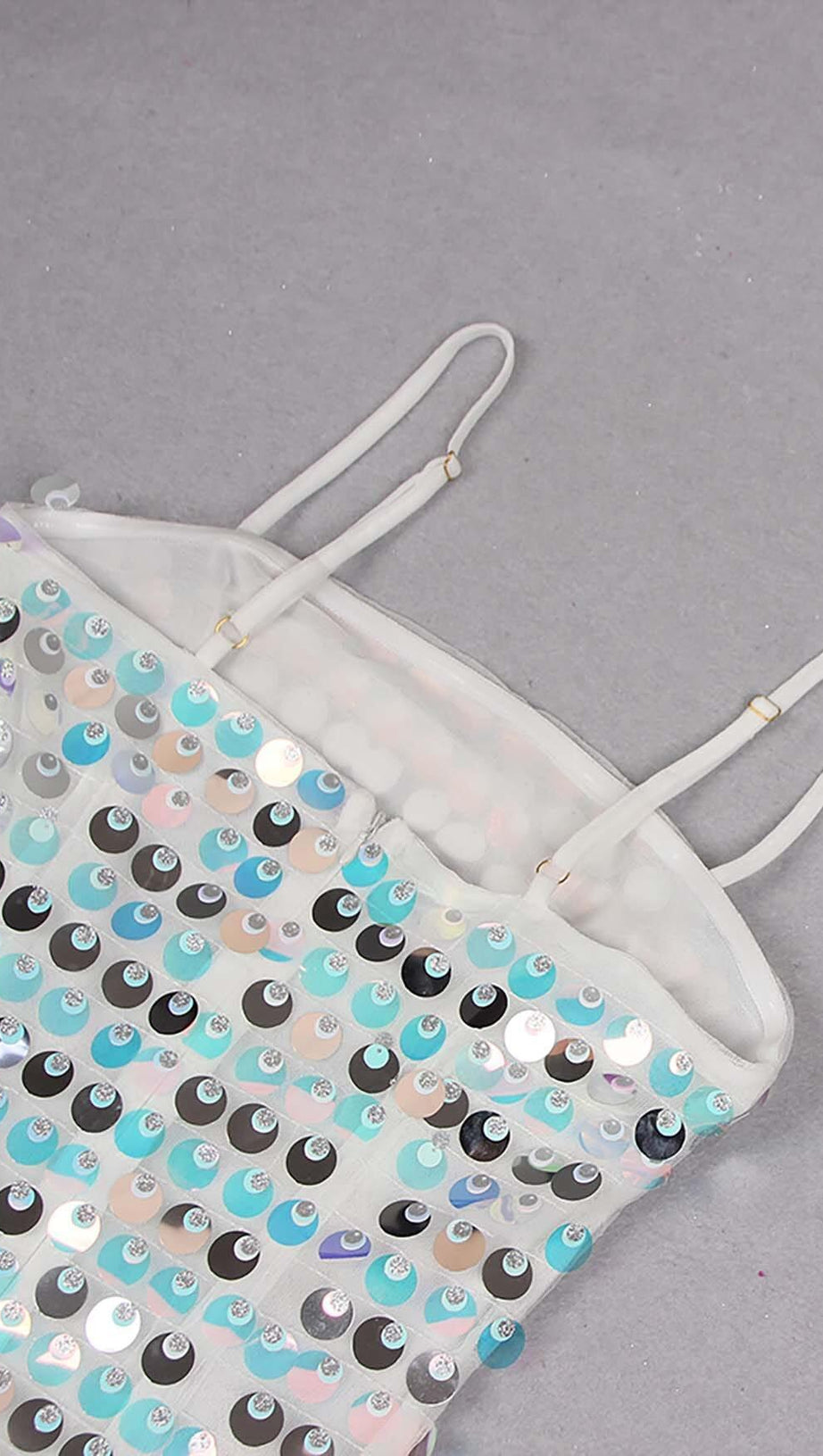 ABITO MIDI SENZA MANICHE CON PAILLETTES BLU