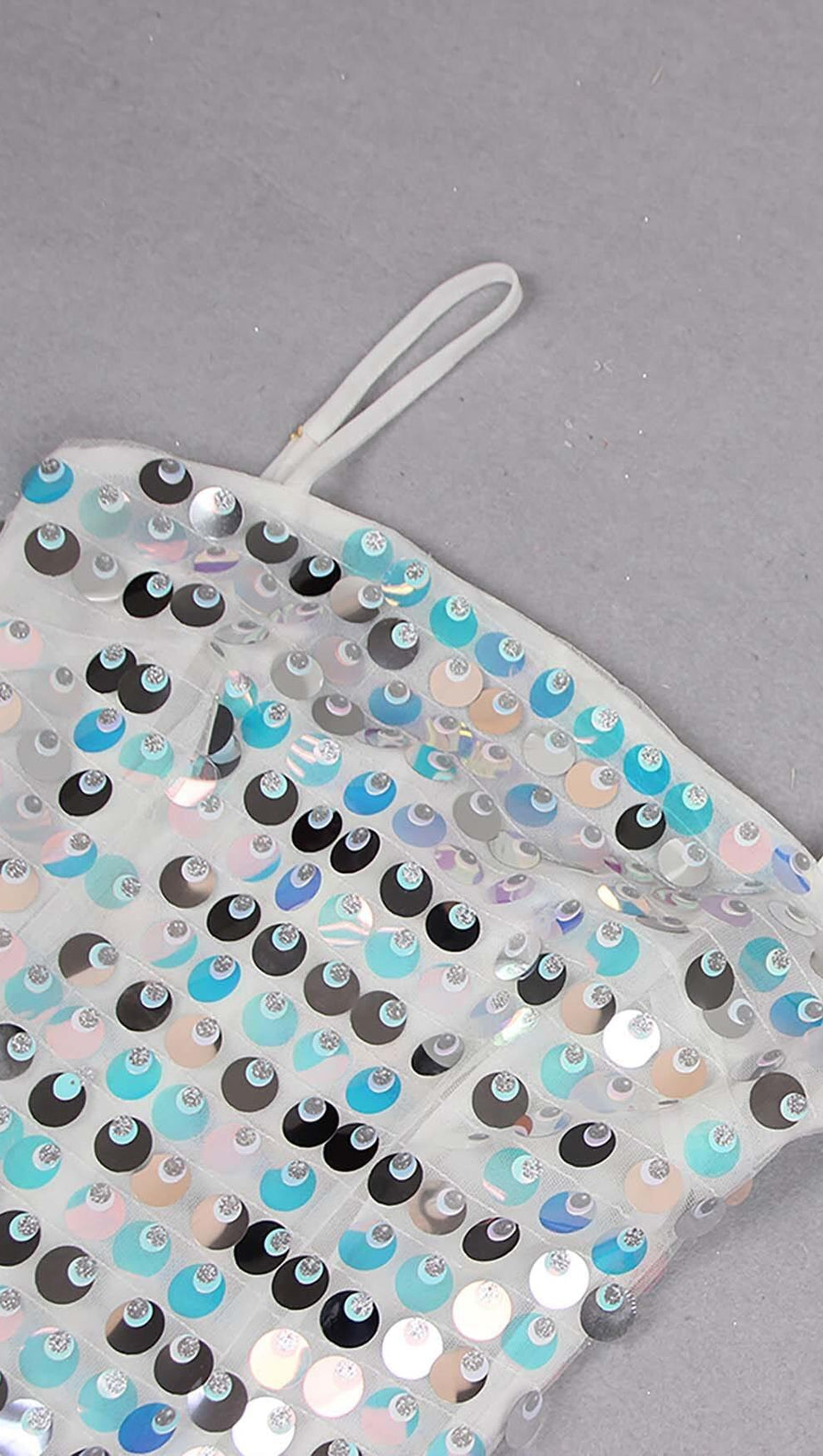 ABITO MIDI SENZA MANICHE CON PAILLETTES BLU