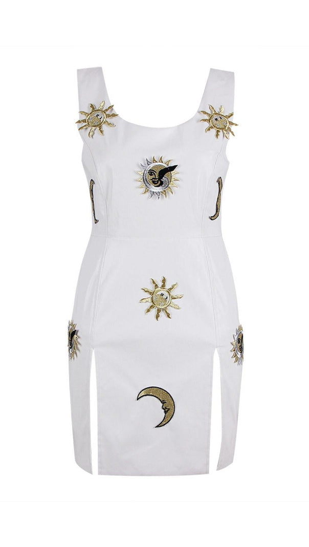 AIIZIE SLIPT LEATHER MINI DRESS IN WHITE - product image