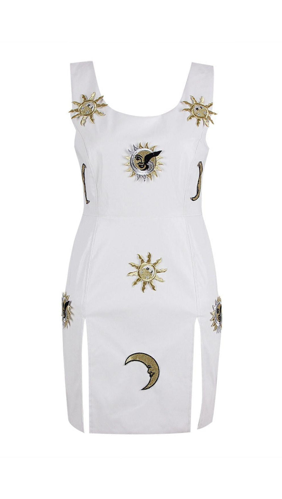 MINI ABITO IN PELLE SOTTOVESTE BIANCO