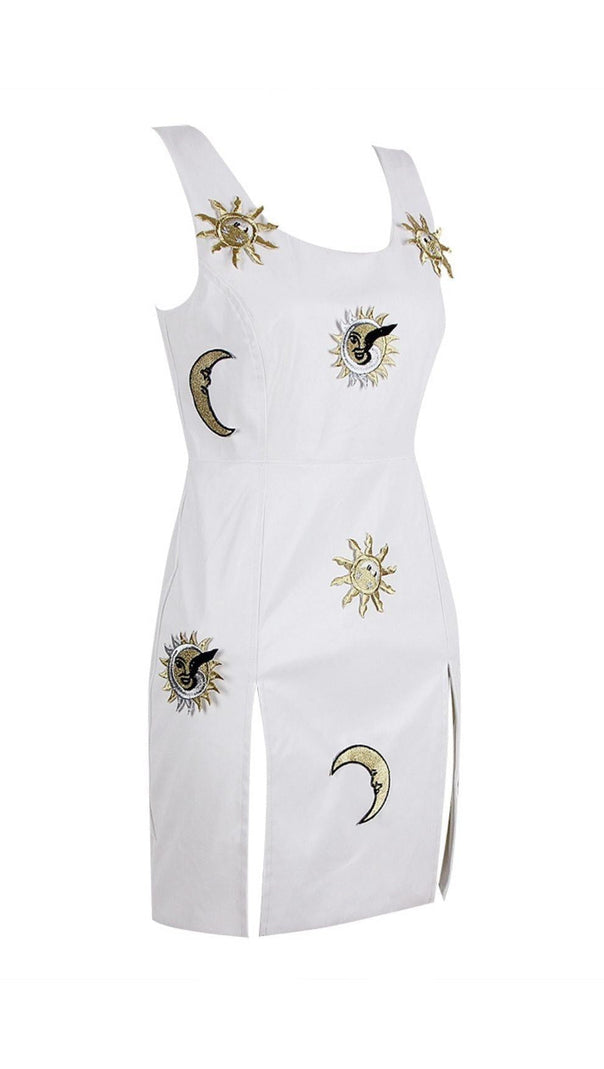 AIIZIE SLIPT LEATHER MINI DRESS IN WHITE - product image