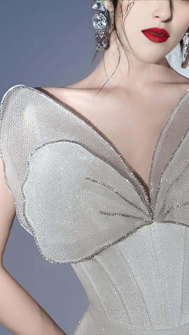 AIIZIE BOW STRAPLESS MINI DRESS IN WHITE - product image