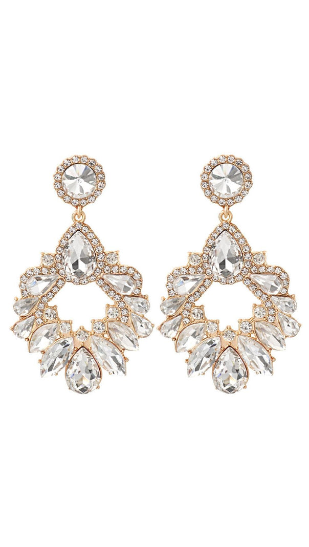 AIIZIE WHITE CRYSTAL CHANDELIER DROP EARRINGS - product image
