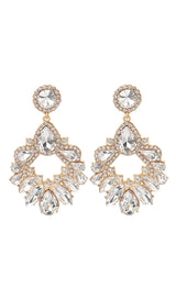 WHITE CRYSTAL CHANDELIER DROP EARRINGS