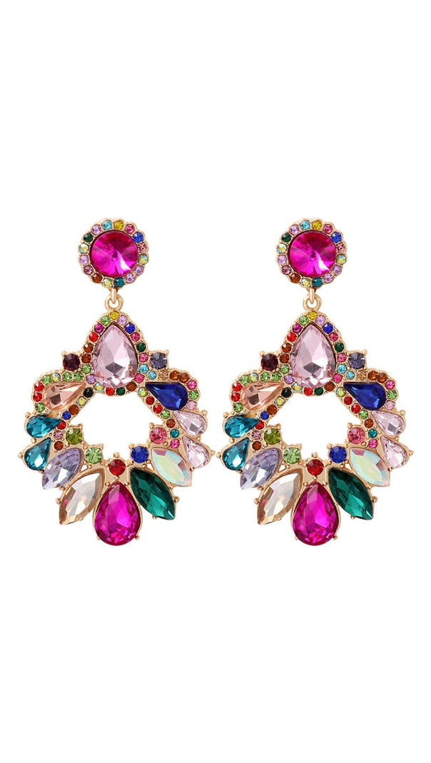 AIIZIE COLORFUL CRYSTAL CHANDELIER DROP EARRINGS - product image