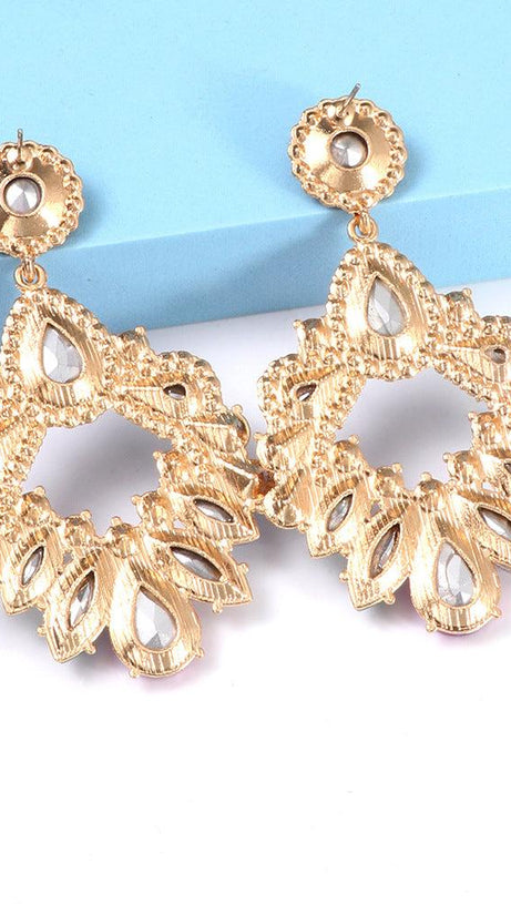 COLORFUL CRYSTAL CHANDELIER DROP EARRINGS