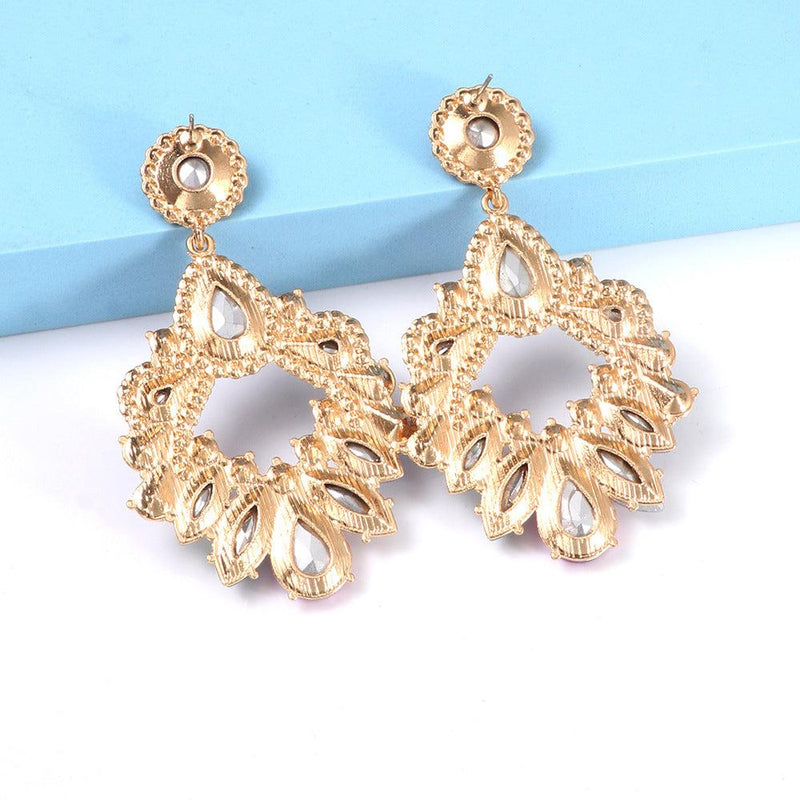 COLORFUL CRYSTAL CHANDELIER DROP EARRINGS