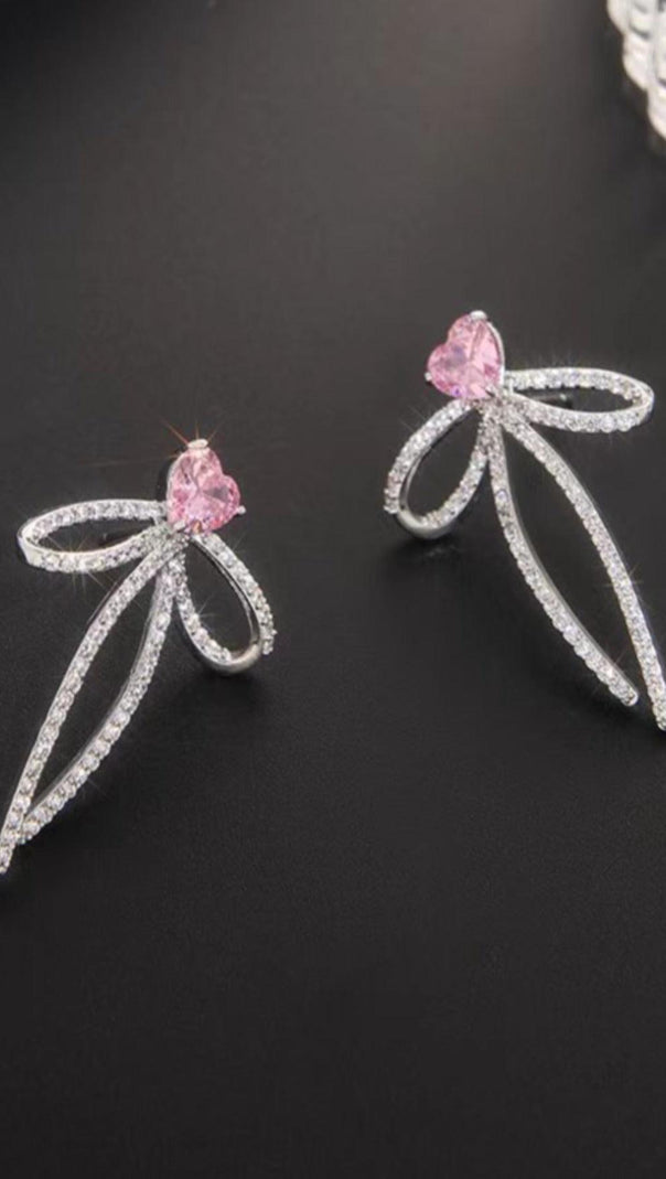 AIIZIE CRYSTAL BOWKNOT EARRINGS - product image