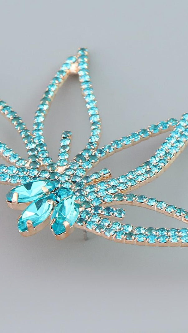 AIIZIE CRYSTAL FLOWER EARRINGS IN BLUE - product image