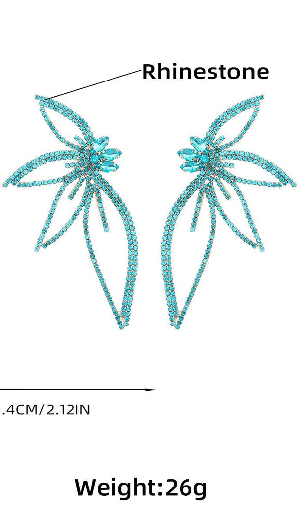 AIIZIE CRYSTAL FLOWER EARRINGS IN BLUE - product image