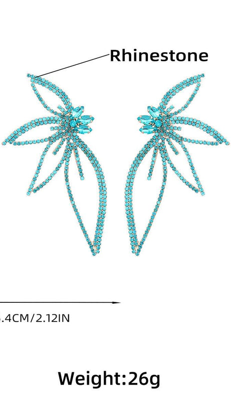 CRYSTAL FLOWER EARRINGS IN BLUE